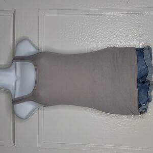 Women's grey ribbed tank top sz small